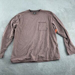 Bass Outdoor XXL Long Sleeve Utility Tee Rum Raisin Blend NWT 4880